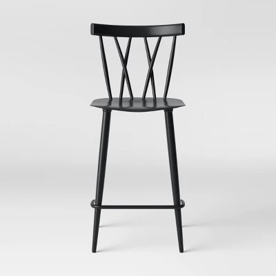 Set Of 2 Becket Metal X Back Counter Height Barstool Black - Threshold™ 2 Set Of 2 Becket Metal X Back Counter Height Barstool Black - Threshold™ - Image 2