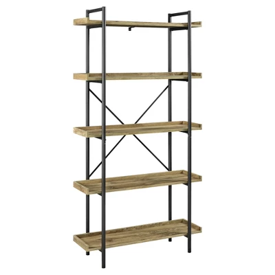 68" 5 Tray Shelf Urban Pipe X Back Bookshelf - Saracina Home 2 68" 5 Tray Shelf Urban Pipe X Back Bookshelf - Saracina Home - Image 2