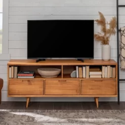 Cara Mid-Century Modern 3 Drawer TV Stand For TVs Up To 65" - Saracina Home 30 Cara Mid-Century Modern 3 Drawer TV Stand For TVs Up To 65" - Saracina Home -HOMCOM Store GUEST 0382d846 581a 4903 9ef0 400ed4eadf41