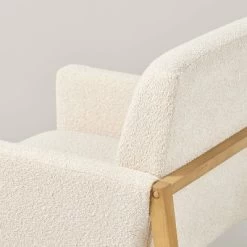 Boucle Upholstered Accent Arm Chair - Cream - Hearth & Hand™ With Magnolia -HOMCOM Store GUEST 048e0445 498d 4ee6 88fb 43fc40b20dd3