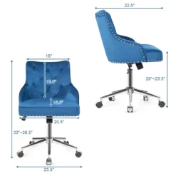 Tangkula Velvet Desk Chair Upholstered 360°Swivel Height Adjustable Rolling Office Chair For Office Bedroom Living Room 13 Tangkula Velvet Desk Chair Upholstered 360°Swivel Height Adjustable Rolling Office Chair For Office Bedroom Living Room -HOMCOM Store GUEST 066bc474 5df7 4b57 a707 8de4dc9e2002