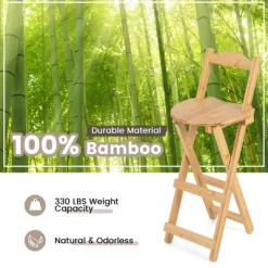 Costway Set Of 4 Bamboo Folding Barstools Counter Height Dining Chairs Installation Free 12 Costway Set Of 4 Bamboo Folding Barstools Counter Height Dining Chairs Installation Free -HOMCOM Store GUEST 06e445d6 dc25 4846 8f81 ef7d506d76ca