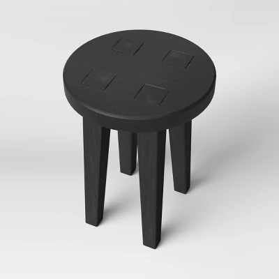 Woodland Carved Wood Accent Table - Black - Threshold 3 Woodland Carved Wood Accent Table - Black - Threshold - Image 3