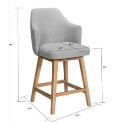 Kinston Swivel Curved Back Upholstered Counter Height Barstool - Threshold™ 16 Kinston Swivel Curved Back Upholstered Counter Height Barstool - Threshold™ -HOMCOM Store GUEST 0cf41a59 02f8 4482 a305 0046c7165fa6