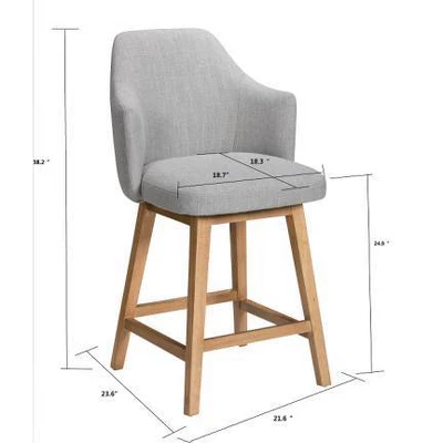 Kinston Swivel Curved Back Upholstered Counter Height Barstool - Threshold™ 6 Kinston Swivel Curved Back Upholstered Counter Height Barstool - Threshold™ - Image 6