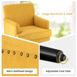 Tangkula Set Of 2 Modern Accent Chair Upholstered Sofa Chair W/ Rubber Wood Legs Yellow 15 Tangkula Set Of 2 Modern Accent Chair Upholstered Sofa Chair W/ Rubber Wood Legs Yellow -HOMCOM Store GUEST 0d001da3 7e9d 43a7 82e1 6d3e2916838f