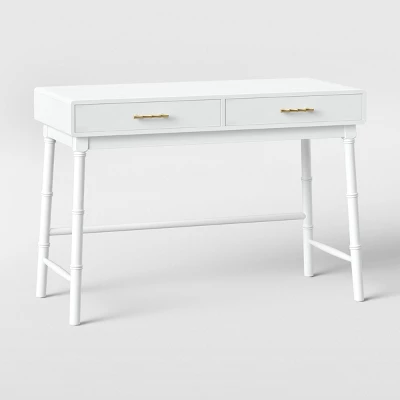 Oslari Wood Writing Desk With Drawers White - Threshold™ 2 Oslari Wood Writing Desk With Drawers White - Threshold™ - Image 2