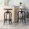 2pc Farmdale Industrial Firwood Adjustable Height Swivel Counter Height Barstools Antique Natural/Pewter - Christopher Knight Home