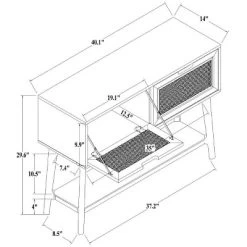 Wood & Cane Console Table With Pull-Down Drawers - Hearth & Hand™ With Magnolia -HOMCOM Store GUEST 1b81a3a0 42a0 432a 9648 58b763486f6c