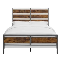 Queen Urban Chic Metal And Wood Plank Bed Brown - Saracina Home 12 Queen Urban Chic Metal And Wood Plank Bed Brown - Saracina Home -HOMCOM Store GUEST 1edbf943 9085 4030 9489 6c7babf0e6c6
