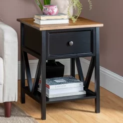 Set Of 2 Farmhouse Single Drawer V Frame Nightstands - Saracina Home 18 Set Of 2 Farmhouse Single Drawer V Frame Nightstands - Saracina Home -HOMCOM Store GUEST 1f008db1 4d66 4ad2 b9dd 3b64fafbf317