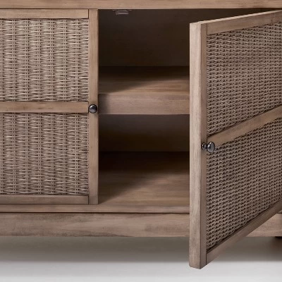 Brandeis Woven TV Stand For TVs Up To 60" Brown - Threshold™ Designed With Studio McGee 3 Brandeis Woven TV Stand For TVs Up To 60" Brown - Threshold™ Designed With Studio McGee - Image 3