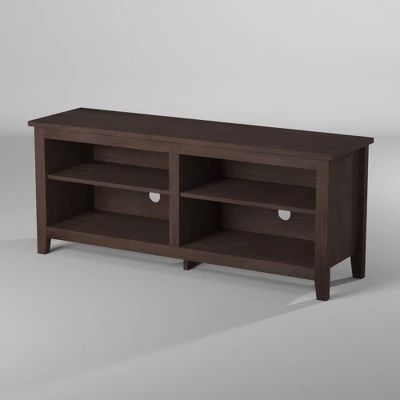 Transitional 4 Cubby Wood Open Storage TV Stand For TVs Up To 65"- Saracina Home 6 Transitional 4 Cubby Wood Open Storage TV Stand For TVs Up To 65"- Saracina Home - Image 6