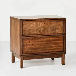 Wood & Cane Transitional Nightstand - Hearth & Hand™ With Magnolia -HOMCOM Store GUEST 27e1b45f d228 494b a9ec 75b5bcedc7f2