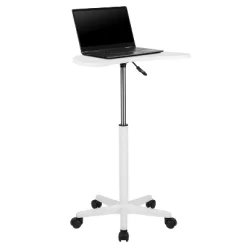 Emma And Oliver Sit To Stand Mobile Laptop Computer Desk - Portable Rolling Standing Desk -HOMCOM Store GUEST 2982e1f2 d3a4 437b b56b 1b88bbd5e293