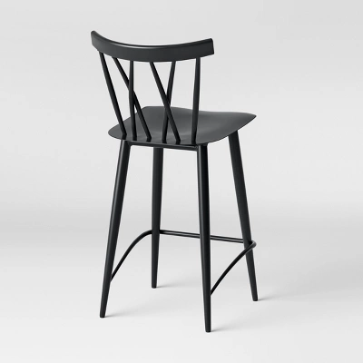 Set Of 2 Becket Metal X Back Counter Height Barstool Black - Threshold™ 4 Set Of 2 Becket Metal X Back Counter Height Barstool Black - Threshold™ - Image 4