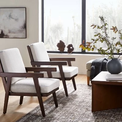 Grantsville Wood Frame Accent Chair With Grid Back - Threshold™ Designed With Studio McGee 1 Grantsville Wood Frame Accent Chair With Grid Back - Threshold™ Designed With Studio McGee