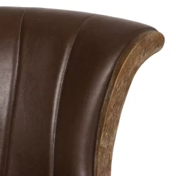 Coulee Contemporary Upholstered Roll Back Swivel Office Chair Dark Brown/Natural - Christopher Knight Home -HOMCOM Store GUEST 333a42ff 1f10 44f7 9a6f d3fb0f3795a2