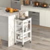 Costway Compact Kitchen Island Cart Rolling Service Trolley With Stainless Steel Top Basket