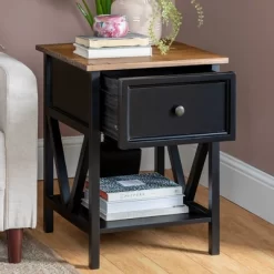 Set Of 2 Farmhouse Single Drawer V Frame Nightstands - Saracina Home 17 Set Of 2 Farmhouse Single Drawer V Frame Nightstands - Saracina Home -HOMCOM Store GUEST 37e94c5e 823d 4fff b6b8 c64e0f45834b