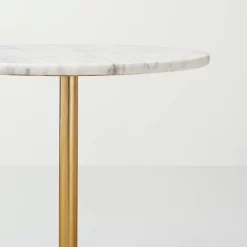 Marble Top Accent Side Table Brass/White - Hearth & Hand™ With Magnolia 7 Marble Top Accent Side Table Brass/White - Hearth & Hand™ With Magnolia -HOMCOM Store GUEST 3e00fcf3 7209 4b47 b130 bc6360423e97