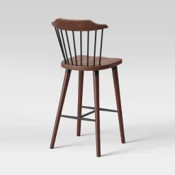 Delway Curved Back Mixed Material Counter Height Barstool Walnut - Threshold™ -HOMCOM Store GUEST 3e53f265 ac14 41e9 bdd1 5f971bc1bb5a