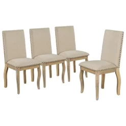 5 PCS Round Wood Extendable Dining Table Set With 4 Upholstered Dining Chairs-ModernLuxe -HOMCOM Store GUEST 3f067f5c e1b8 4a97 b8a1 24e970d94ae6