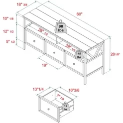 Farmhouse 3 Drawer Wood TV Stand For TVs Up To 65" - Saracina Home 24 Farmhouse 3 Drawer Wood TV Stand For TVs Up To 65" - Saracina Home -HOMCOM Store GUEST 40d5f612 f4e7 48b3 8586 affcd4996633