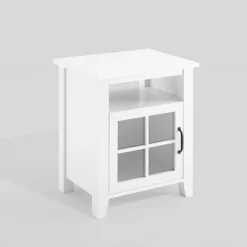 Transitional Classic Windowpane Storage Side Table - Saracina Home -HOMCOM Store GUEST 4469cf83 cd93 4faf 9e56 10d6ff377ccb
