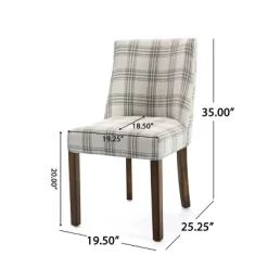 2pk Harman Contemporary Upholstered Plaid Dining Chairs Gray/Light Beige/Brown - Christopher Knight Home -HOMCOM Store GUEST 44f83184 b26d 4d60 996b e440176cff87
