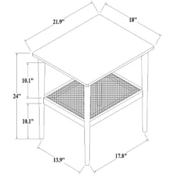Wood & Cane Square Accent Side Table - Hearth & Hand™ With Magnolia -HOMCOM Store GUEST 46b28839 eb42 4b32 a0f7 6d40fd6b5238