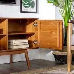 Solid Wood Mid-Century Modern TV Stand For TVs Up To 65" - Saracina Home 21 Solid Wood Mid-Century Modern TV Stand For TVs Up To 65" - Saracina Home -HOMCOM Store GUEST 4814f0a0 557a 4091 bf29 8479abd8c5d7