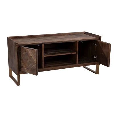 Glacerad Reclaimed Wood Media Console For TVs Upto 50" Brown - Aiden Lane 9 Glacerad Reclaimed Wood Media Console For TVs Upto 50" Brown - Aiden Lane - Image 9
