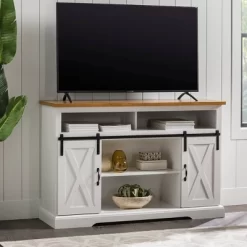 Transitional Sliding Barndoor Highboy TV Stand For TVs Up To 58" - Saracina Home 33 Transitional Sliding Barndoor Highboy TV Stand For TVs Up To 58" - Saracina Home -HOMCOM Store GUEST 4c19d460 b0f1 4bd4 adae 7d662cd1c88d