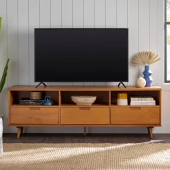 Cara 3 Drawer Mid-Century Modern 3 Drawer TV Stand For TVs Up To 80" - Saracina Home 23 Cara 3 Drawer Mid-Century Modern 3 Drawer TV Stand For TVs Up To 80" - Saracina Home -HOMCOM Store GUEST 4d0aac2c 9b89 4300 b722 f3e9cc07eded