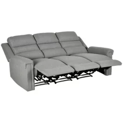 HOMCOM Recliner Sofa Couch With Easy Pull Handles And Adjustable Footrest, 3 Seater Sofa Modern Couch, Gray -HOMCOM Store GUEST 4e524981 c02c 4ca4 b112 cfc002a69fca