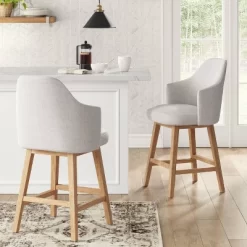 Kinston Swivel Curved Back Upholstered Counter Height Barstool - Threshold™