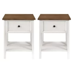 Set Of 2 Farmhouse Single Drawer V Frame Nightstands - Saracina Home 25 Set Of 2 Farmhouse Single Drawer V Frame Nightstands - Saracina Home -HOMCOM Store GUEST 50285f74 c096 4646 942b 6ccbf5d3dde3