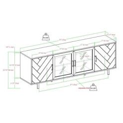 Vik Modern Boho 4 Door Herringbone TV Stand For TVs Up To 80" - Saracina Home 13 Vik Modern Boho 4 Door Herringbone TV Stand For TVs Up To 80" - Saracina Home -HOMCOM Store GUEST 52b388c7 9de8 439f b345 685161ddaa8a