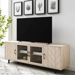 Vik Modern Boho 4 Door Herringbone TV Stand For TVs Up To 80" - Saracina Home 14 Vik Modern Boho 4 Door Herringbone TV Stand For TVs Up To 80" - Saracina Home -HOMCOM Store GUEST 530194cb a341 4baf 923d 18f7438961b6