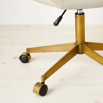 Mahonia Faux Leather Office Chair Cream/Aged Brass - Opalhouse™ Designed With Jungalow™ 5 Mahonia Faux Leather Office Chair Cream/Aged Brass - Opalhouse™ Designed With Jungalow™ - Image 5