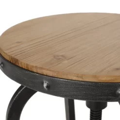 2pc Farmdale Industrial Firwood Adjustable Height Swivel Counter Height Barstools Antique Natural/Pewter - Christopher Knight Home -HOMCOM Store GUEST 561edad3 fe92 4095 8ef3 4d2416b1366a