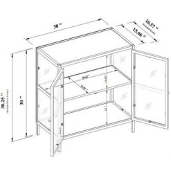 30" Crystal Cove Glass Cabinet Black - Threshold™ Designed With Studio McGee -HOMCOM Store GUEST 5b71f51a 7630 42b5 9e09 477102ac59f6