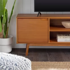Solid Wood Mid-Century Modern TV Stand For TVs Up To 80" - Saracina Home 25 Solid Wood Mid-Century Modern TV Stand For TVs Up To 80" - Saracina Home -HOMCOM Store GUEST 5c1b66a4 1a26 42d6 9c3c 1a693eabbe89