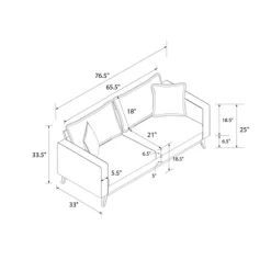 Maryan Pillowback Wood Stretcher Sofa Gray Linen - Room & Joy -HOMCOM Store GUEST 5c828eec 5214 445f 81b7 f8b507332f9e