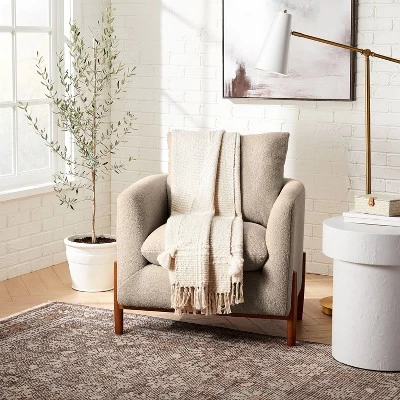 Elroy Faux Shearling Accent Chair With Wood Legs - Threshold™ Designed With Studio McGee 1 Elroy Faux Shearling Accent Chair With Wood Legs - Threshold™ Designed With Studio McGee