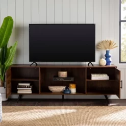 2 Door Mid-Century Modern Wood Storage TV Stand For TVs Up To 80" - Saracina Home -HOMCOM Store GUEST 5d44119d 7e55 4beb 8f77 bb1514318948