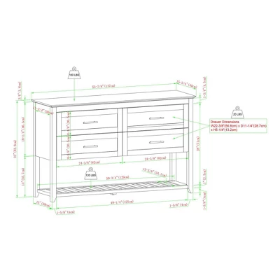 Transitional 4 Drawer Buffet - Saracina Home 9 Transitional 4 Drawer Buffet - Saracina Home - Image 9