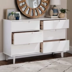 Mid-Century Modern Groove Wood 6 Drawer Dresser - Saracina Home 24 Mid-Century Modern Groove Wood 6 Drawer Dresser - Saracina Home -HOMCOM Store GUEST 5f343547 8bdb 4ab5 8100 4810a89a5608