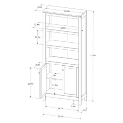 72" Carson 5 Shelf Bookcase With Doors - Threshold 12 72" Carson 5 Shelf Bookcase With Doors - Threshold -HOMCOM Store GUEST 5fdf42c1 8555 4b08 bc20 610b4dd9a0ed